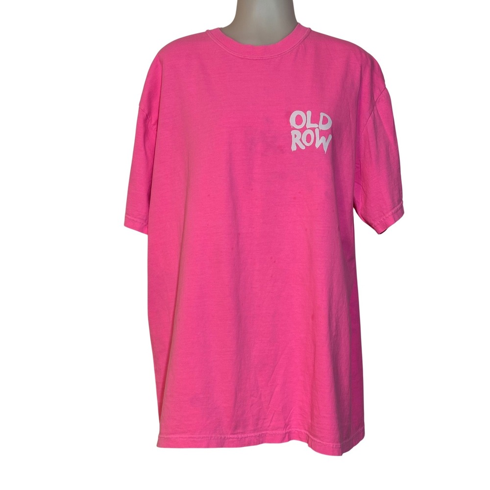 Old Row Comfort Colors T-Shirt Unisex XL Pink Graphic Smiley Face Tee Fair